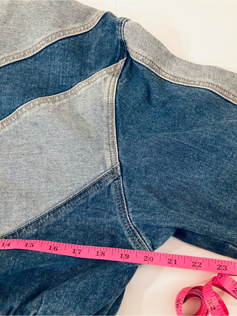 Nasty Gal Chevron Patchwork Denim Bomber Jean Jacket Medium - Picture 7 of 10